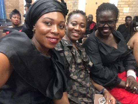 Selfie with friends in black