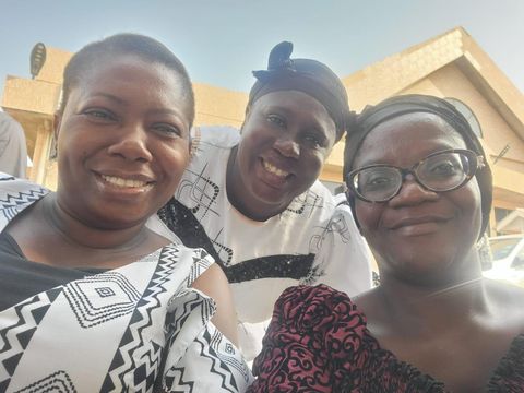 Selfie outdoors with friends